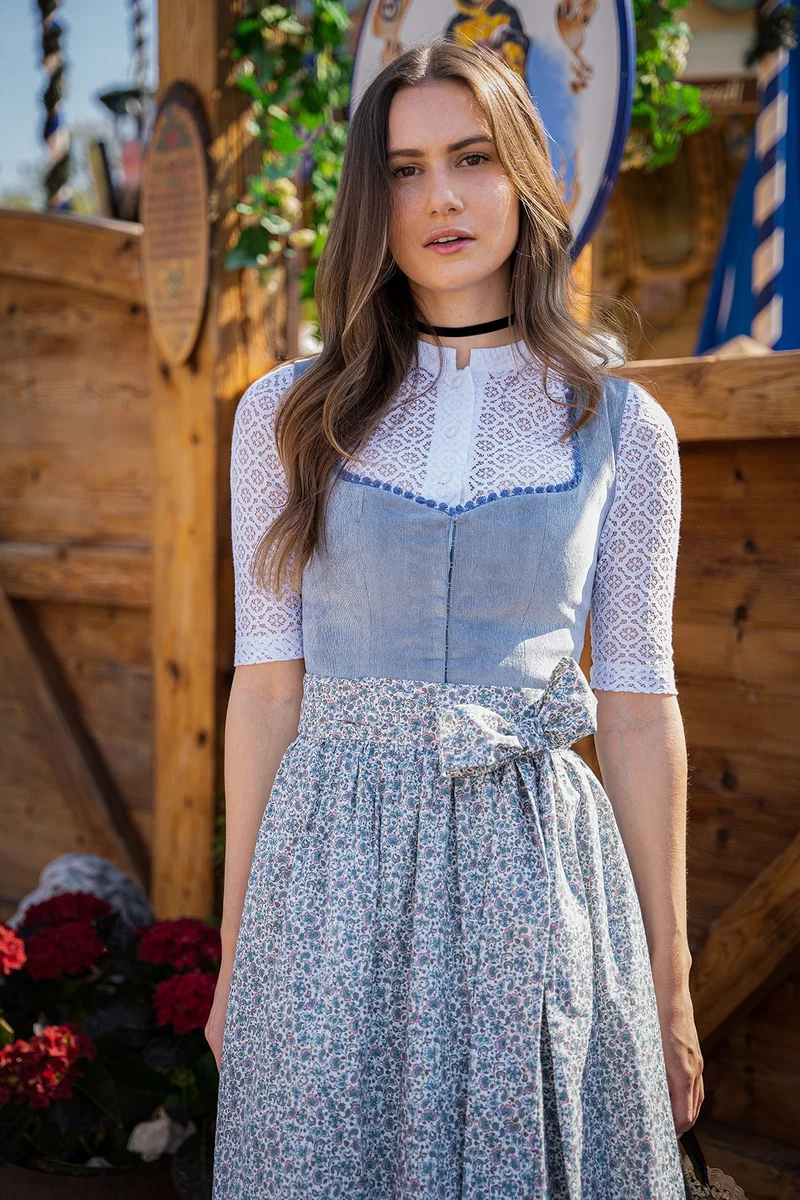 DIRNDLBLUSE FLOWER LACE 3/4 ARM WEISS 2023