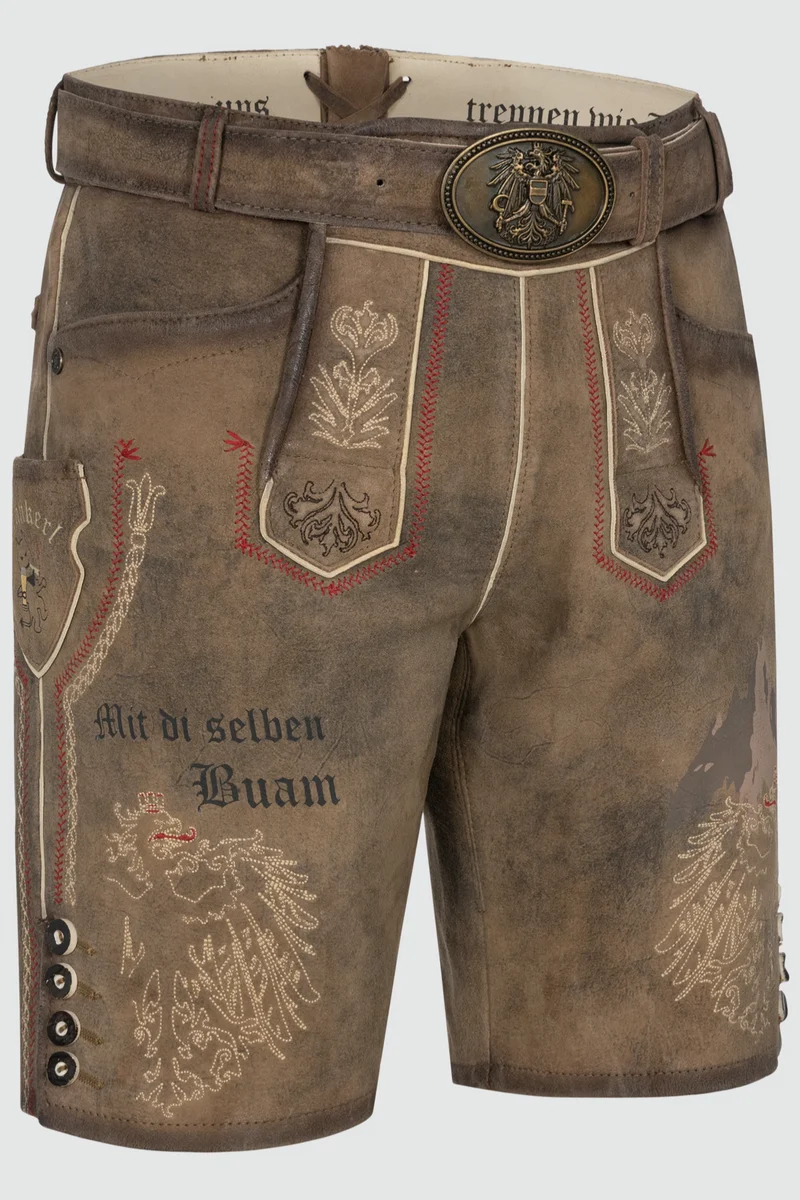 Lederhose FANKERL % mit Gürtel - 666070-000-0007 - Krüger Tream - Herren Lederhose