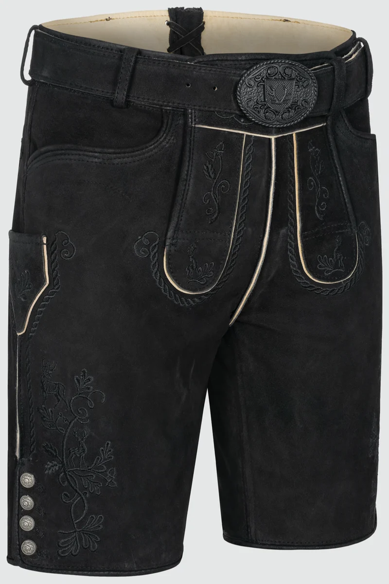 Herren Lederhose SYLVAR mit Gürtel - Krüger Buam - 968770-000-0004