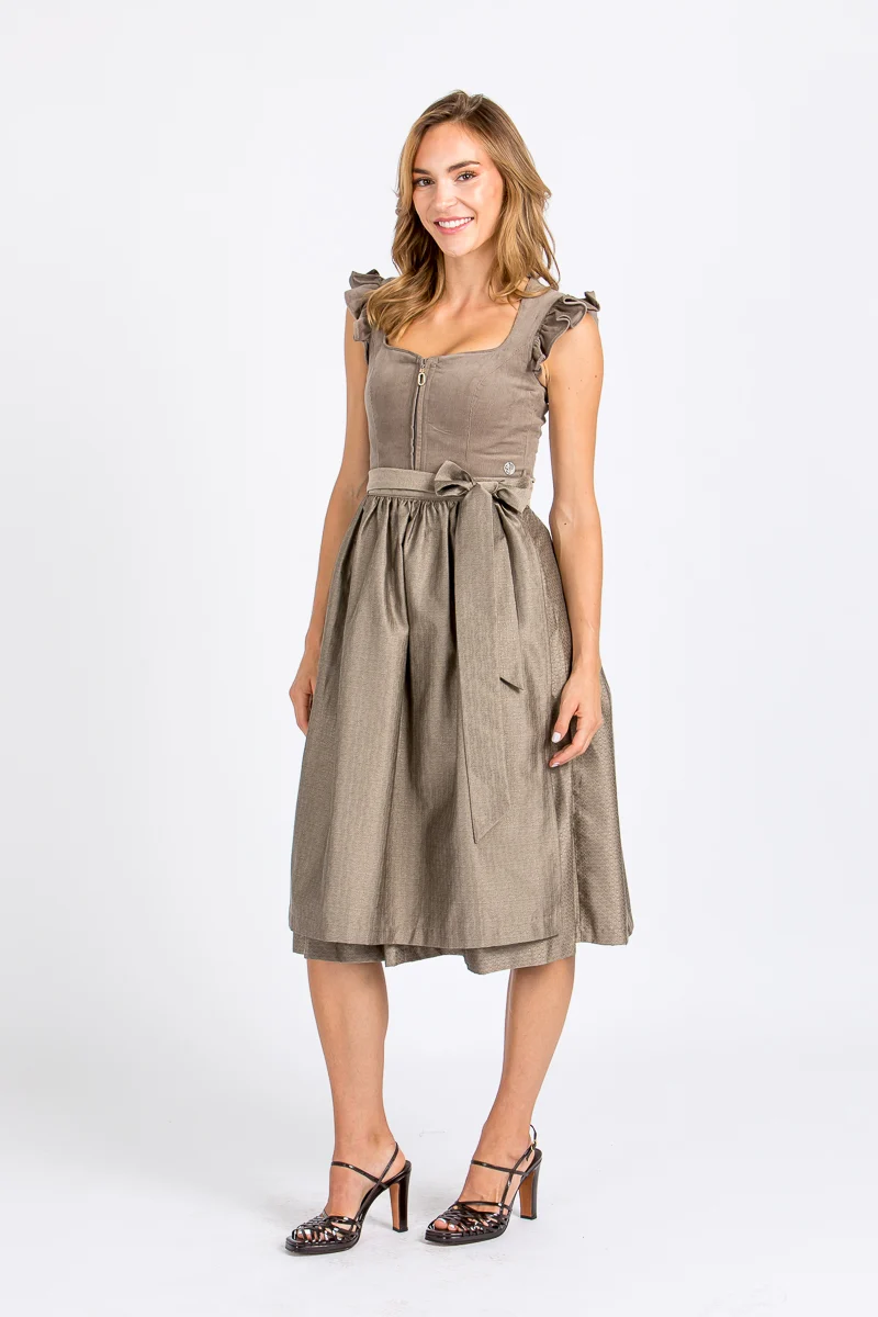 Marjo Dirndl mit abnehmbaren Flügelärmel Ansfelden taupe