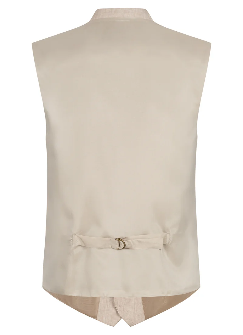 TRACHTENWESTE HOCHZEIT STEHKRAGEN RAUTE SAND/ BEIGE