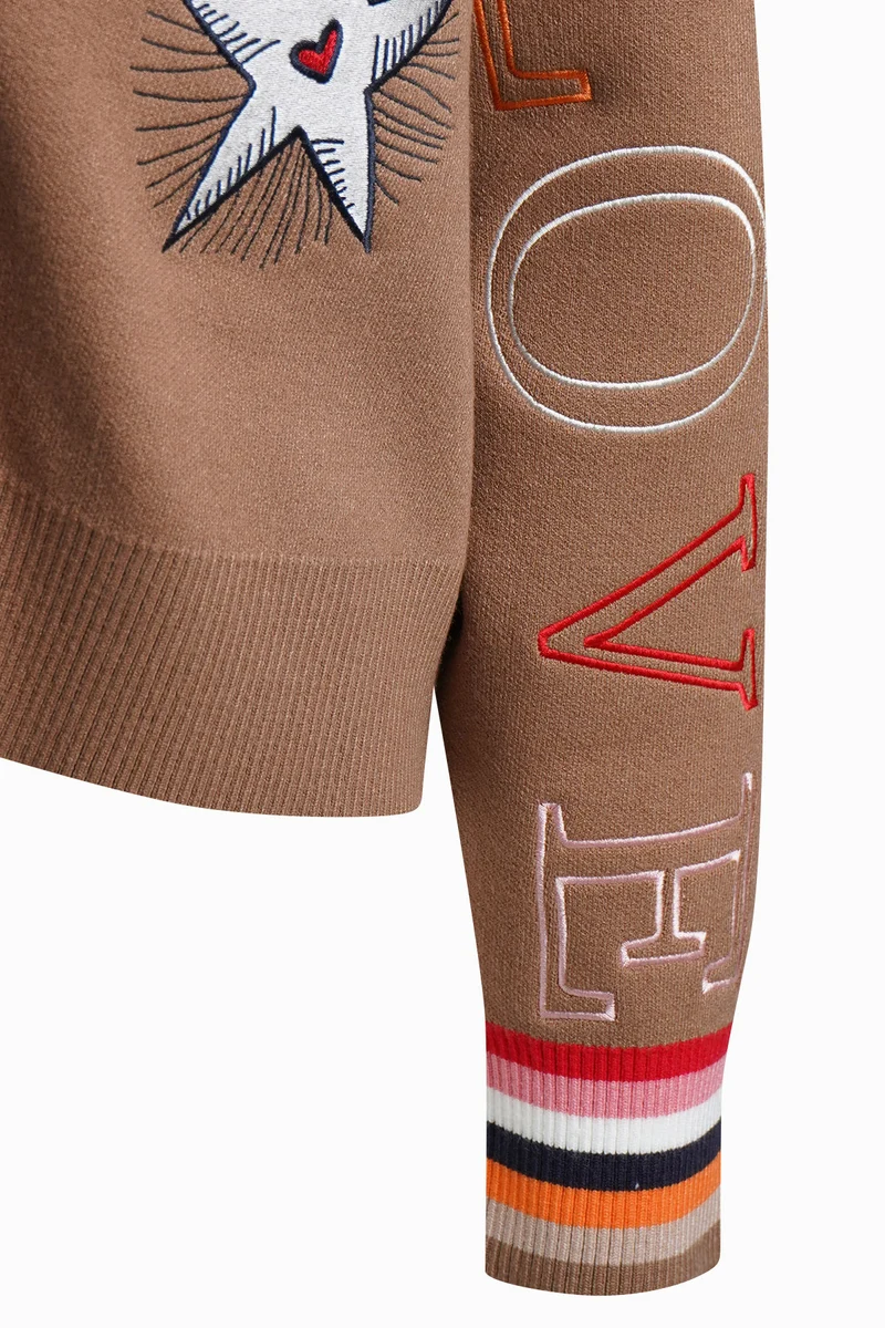 Milano Sweatjacke caramel print