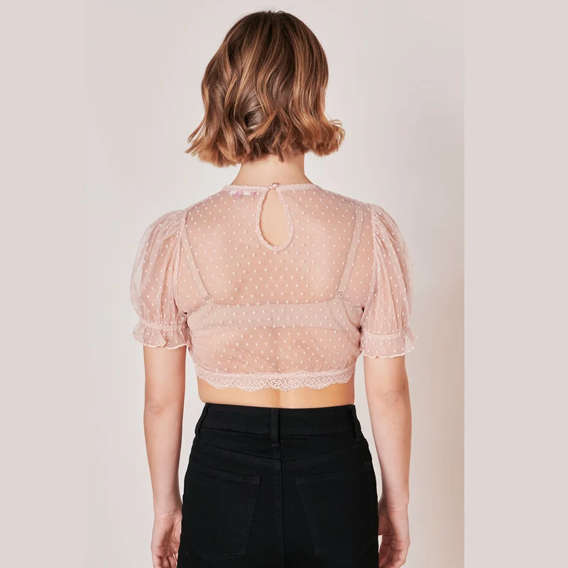 Krüger Dirndlbluse Kelly Apricot Transparent