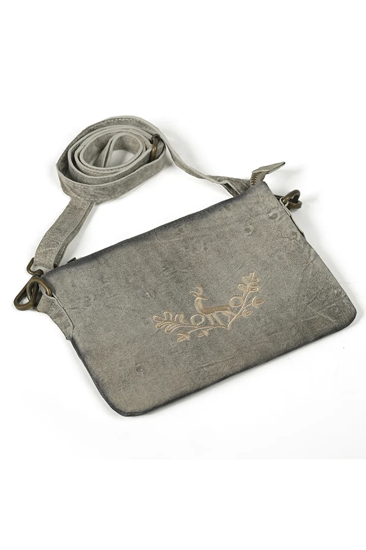 Chic Embroidery Gray Oktoberfest Handbag