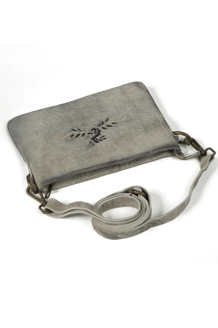 Chic Embroidery Gray Oktoberfest Handbag