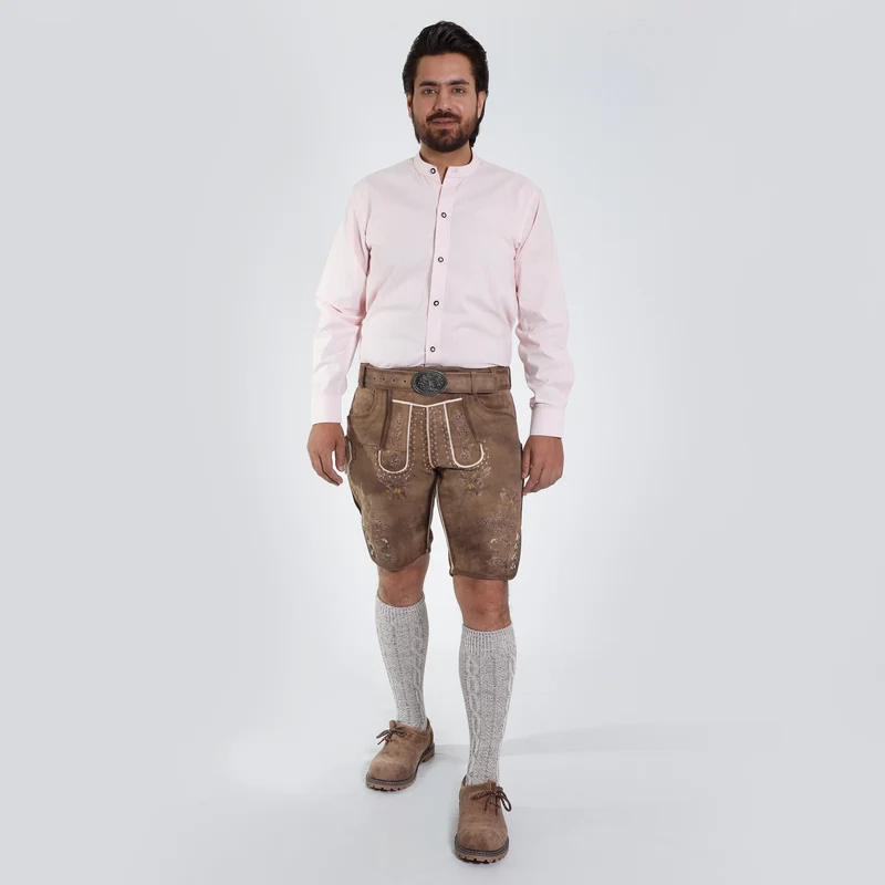 Deer Brown Men's Lederhosen Embroidered