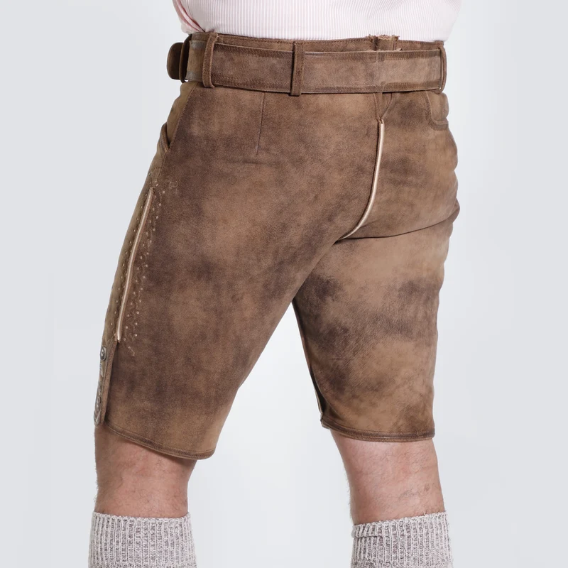Deer Brown Men's Lederhosen Embroidered