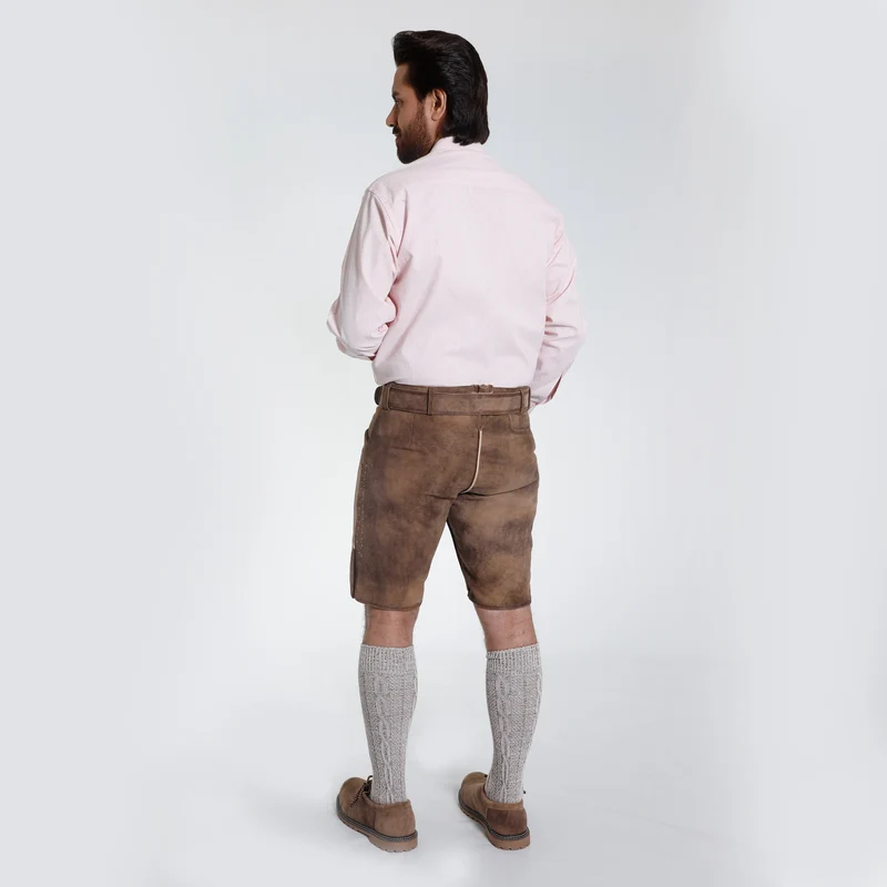 Deer Brown Men's Lederhosen Embroidered