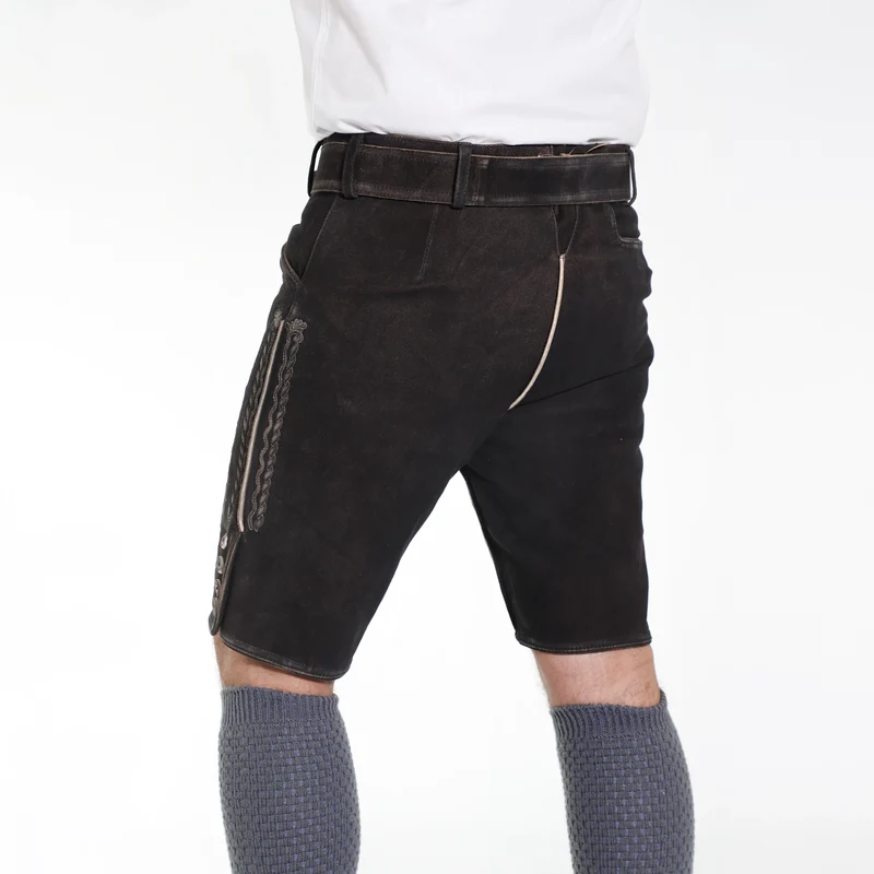 Charcoal Black Traditional Lederhosen