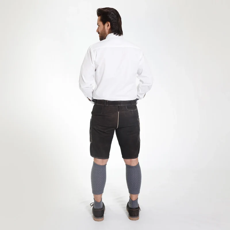 Charcoal Black Traditional Lederhosen