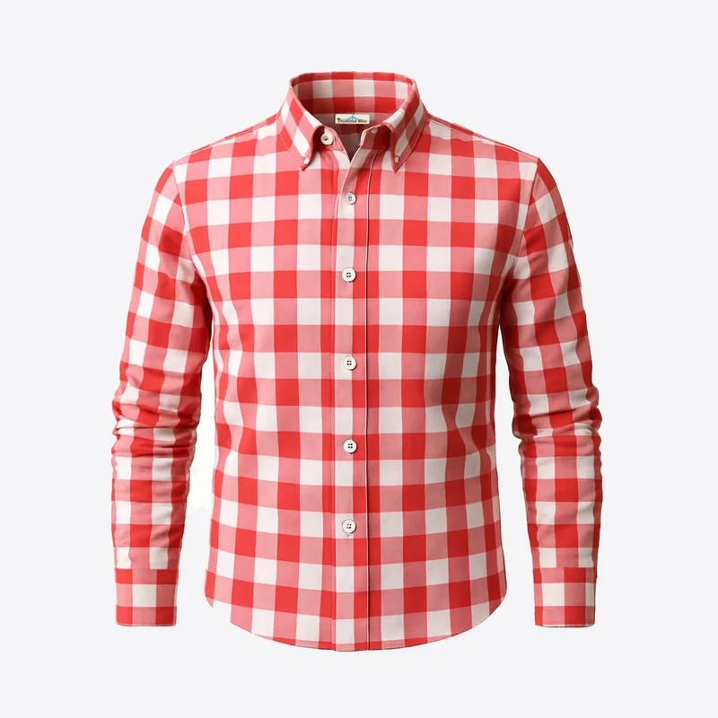 Red Hot Bavarian Checkered Lederhosen Shirt