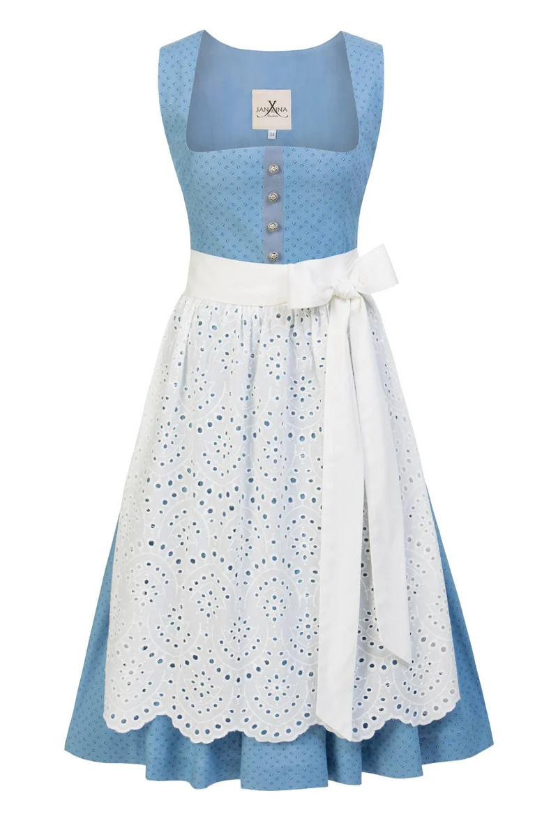 BW DIRNDL VINTAGE FLOWERS PASTELLBLAU