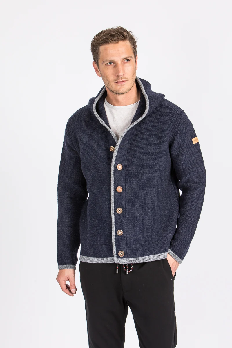 Liebling Kapuzenjanker Thomas navy/grau