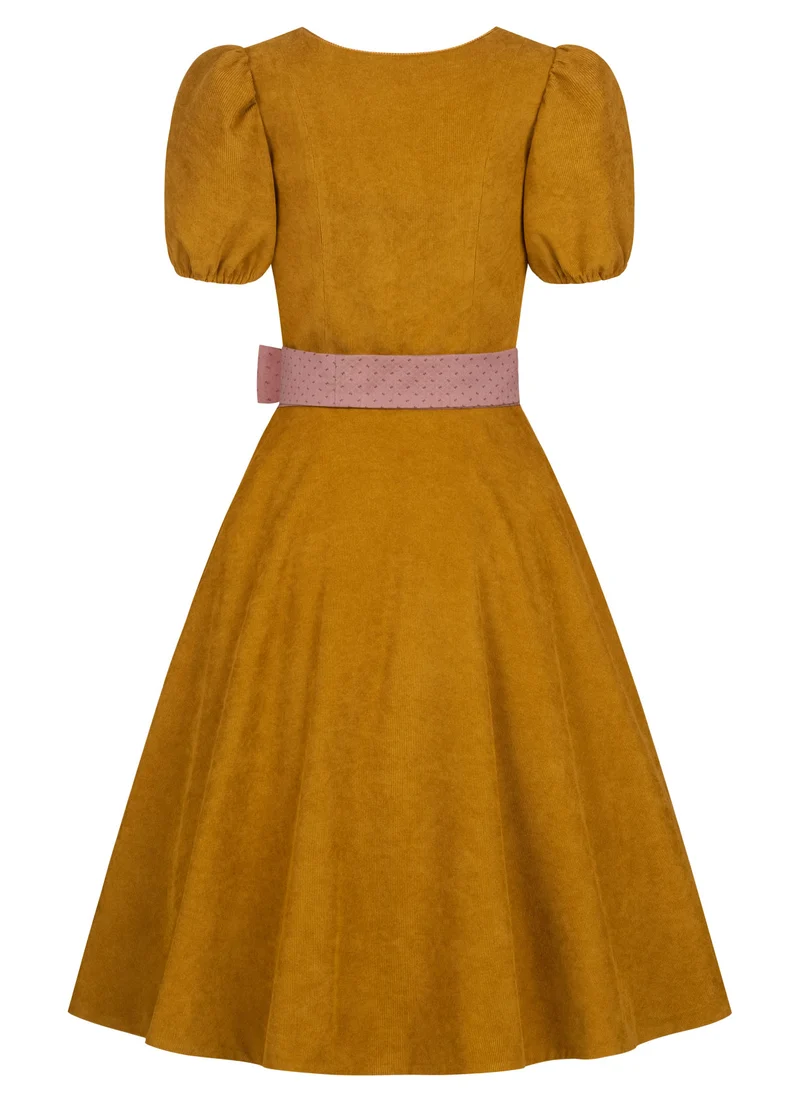 CORD DIRNDL FLARE TULIP OCKER/ MAUVE