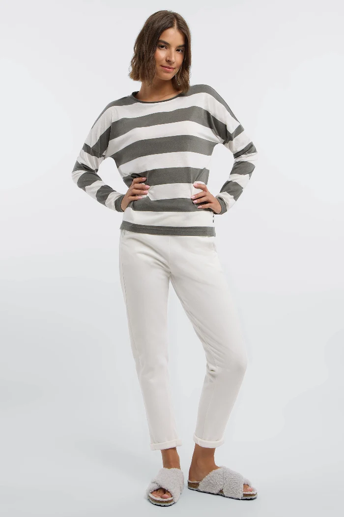 Elbsand Longsleeve Milia gestreift dark slate/cloud white