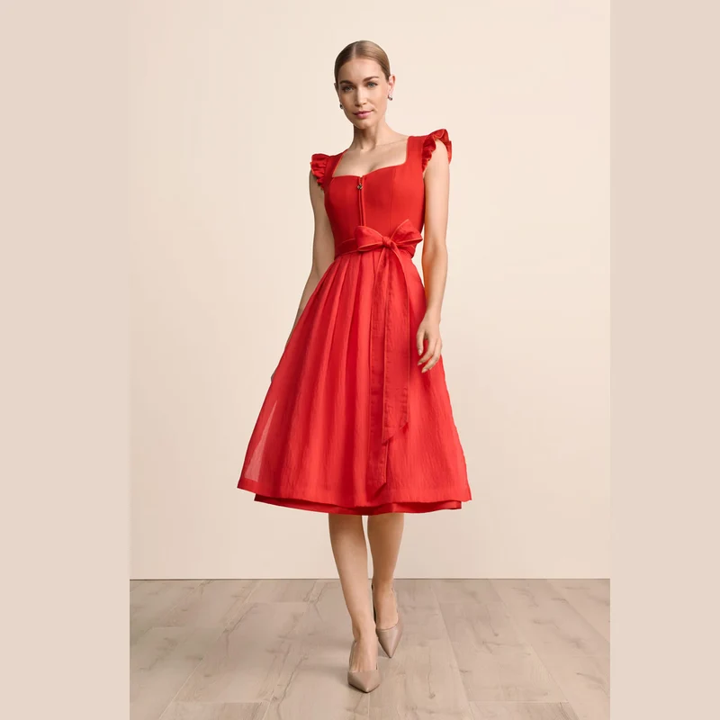 Krüger Dirndl Padme Rot Flügelarm 70cm