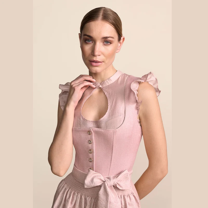 Krüger Dirndl Elouise Rosa Knopfleiste 80cm