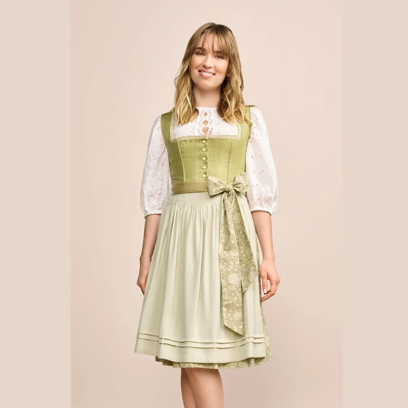 Krüger Dirndl Lemonie Grün Bogenborte 60cm