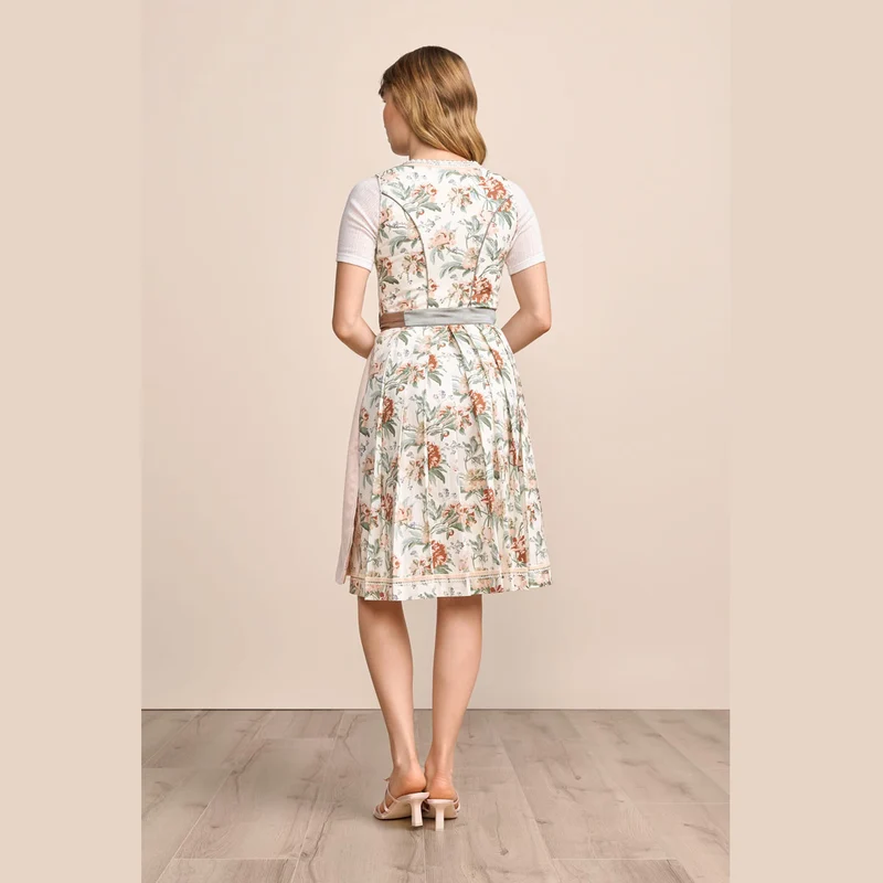 Krüger Dirndl Joceline Floral Rosé Perlenborte 60cm