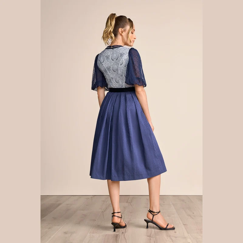 Krüger Dirndl Callista Blau mit Reißverschluss 70cm