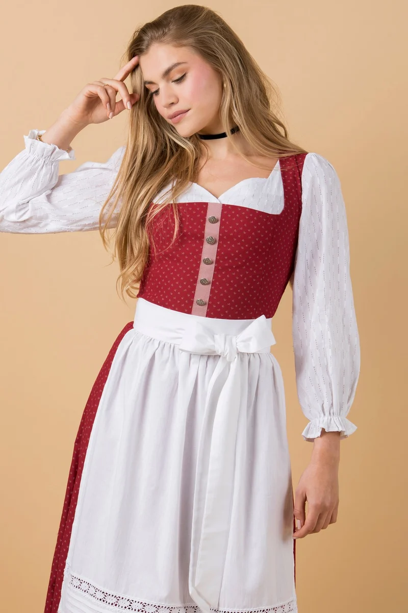 BW DIRNDL VINTAGE FLOWERS BLUTROT