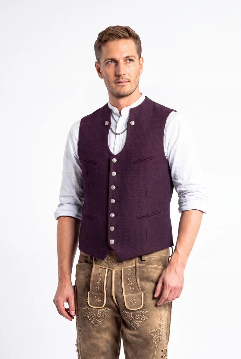 Almliebe Miesbacher Weste Xare aubergine