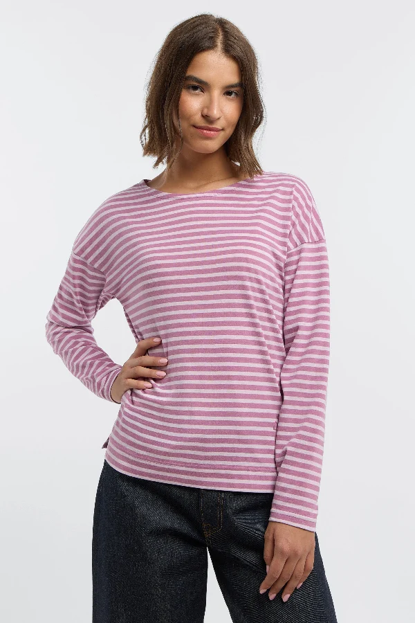 Elbsand Longsleeve Tooske gestreift mauve/pink chalk