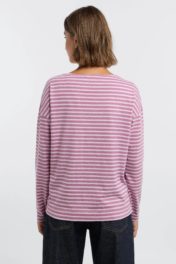 Elbsand Longsleeve Tooske gestreift mauve/pink chalk