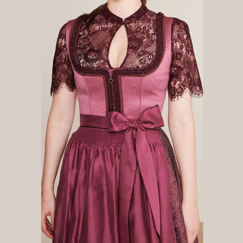 Krüger Dirndl Danila Pink mit Miederborte 70cm