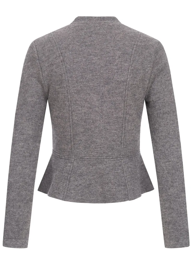 STEHKRAGEN BLAZER VINTAGE WALKLODEN GRAU MELANGE