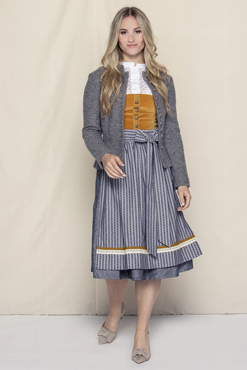 STEHKRAGEN BLAZER VINTAGE WALKLODEN GRAU MELANGE