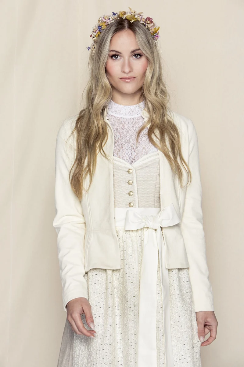 STEHKRAGEN BLAZER STRETCH TWILL CREME