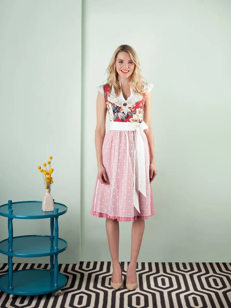 DIRNDL VINTAGE OXFORD FLOWERS ROT