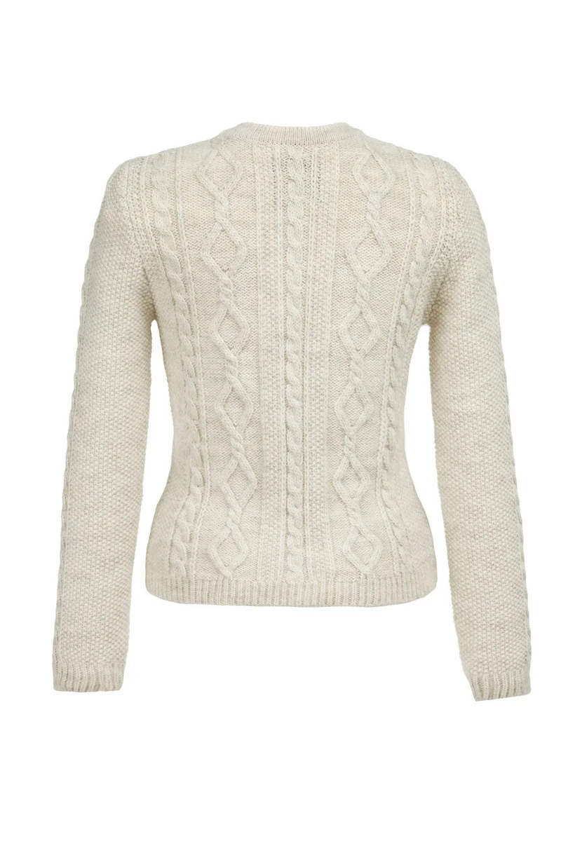 STRICKJACKE VINTAGE MIT ZOPF BEIGE