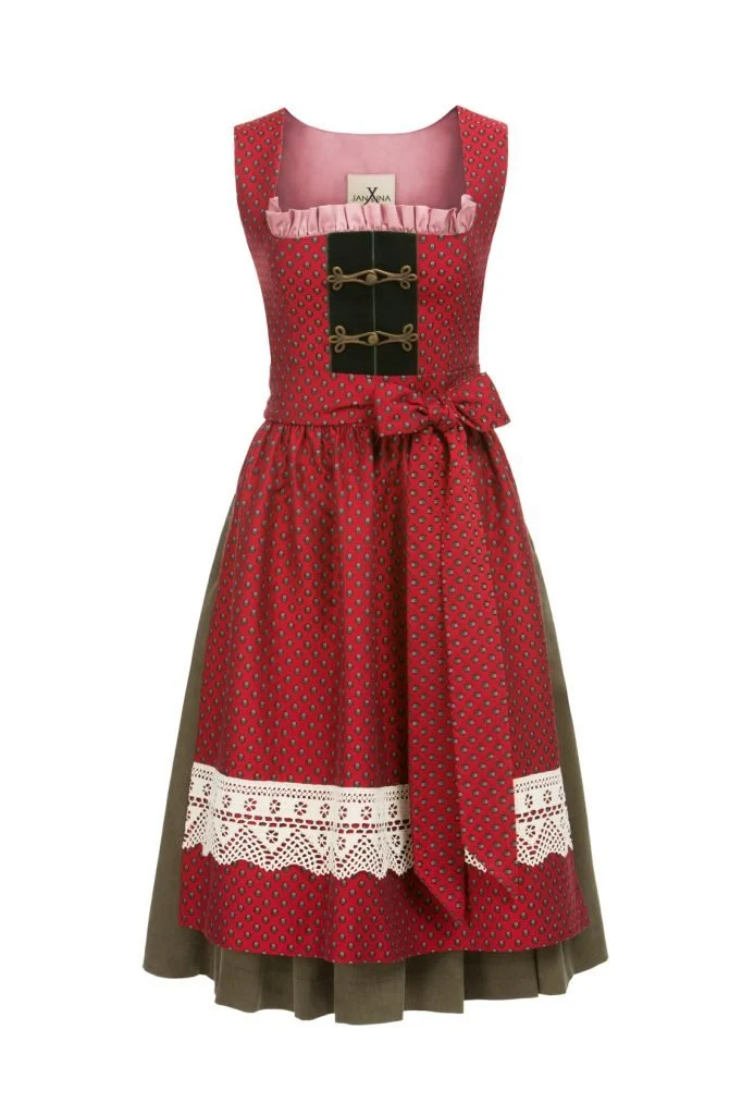 JACQUARD DIRNDL PERGOLA ROT/OLIV