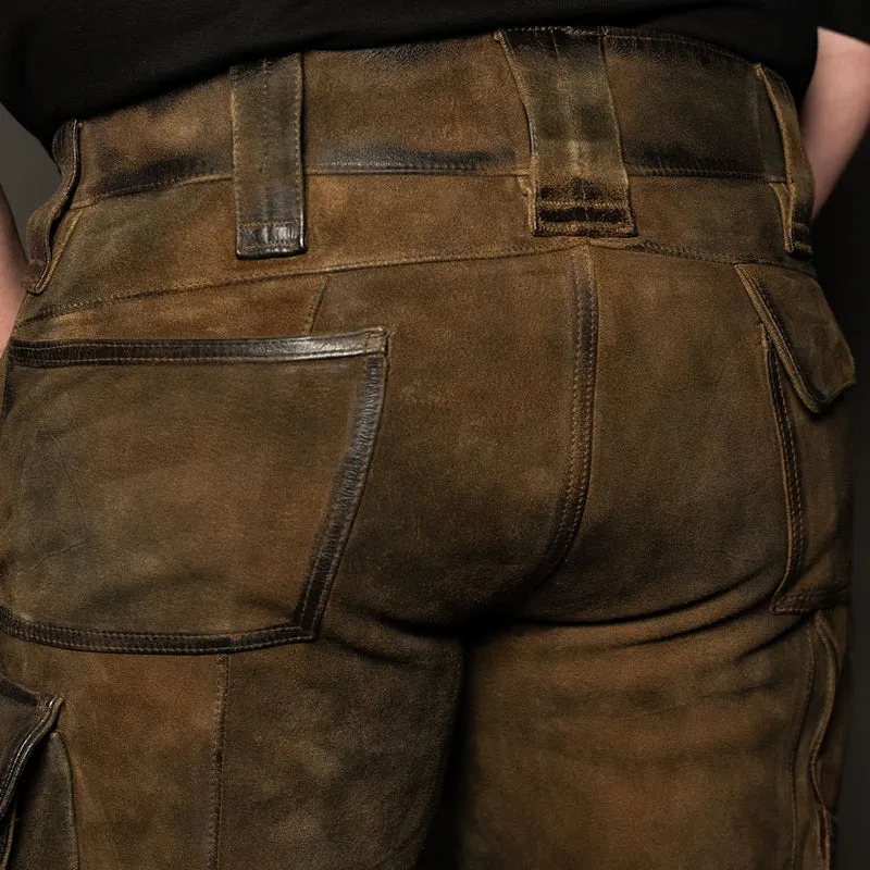 Datschi Trachten Cargo Lederhose Xaver Shorts Braun