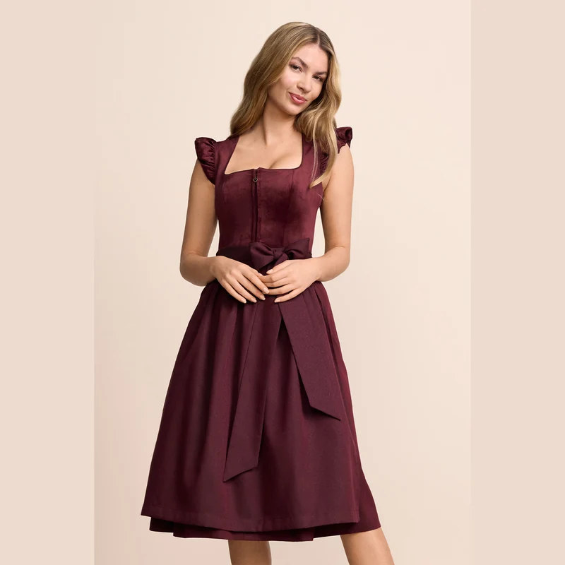 Krüger Dirndl Tisha Bordeaux Flügelarm 70cm
