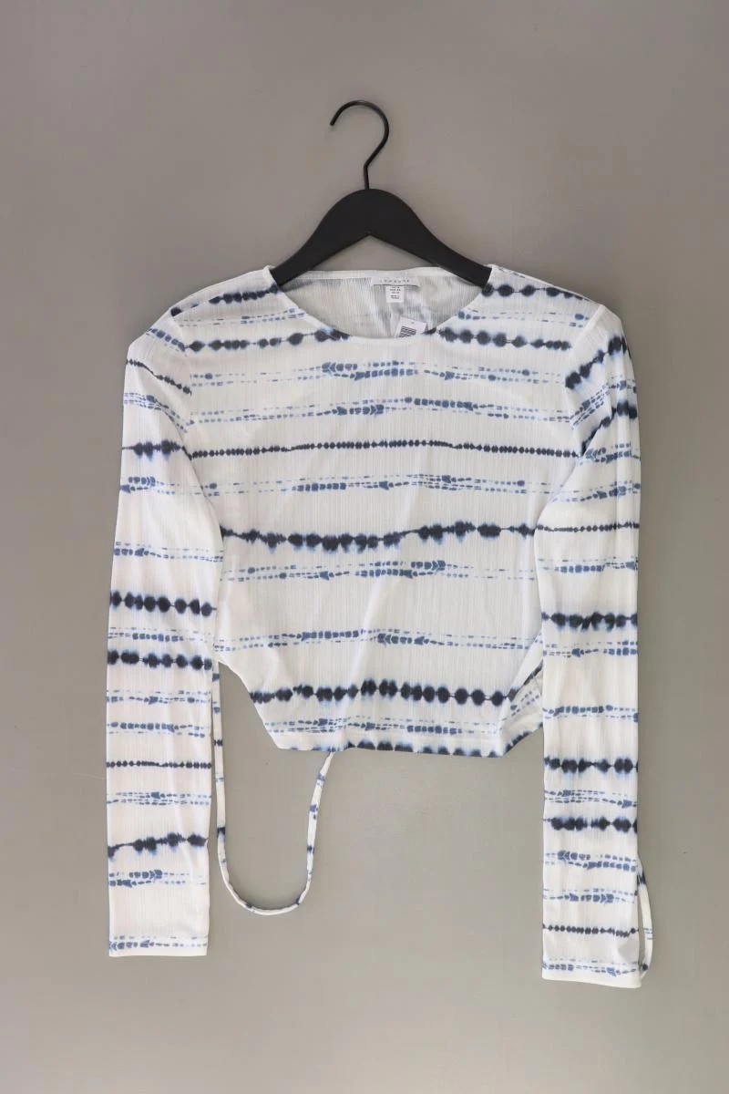 Topshop Cropped Shirt Gr. 44 Langarm weiß aus Polyester