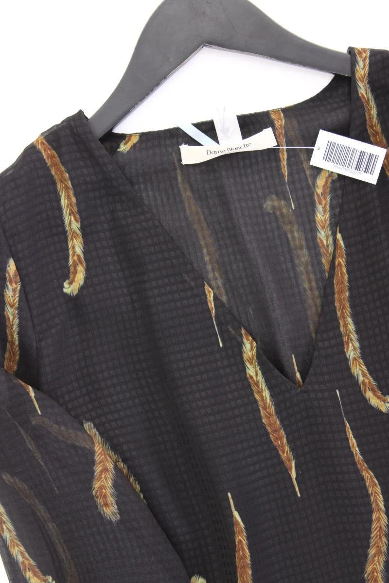 Dame Blanche Langarmkleid Gr. 38 mit Gürtel schwarz aus Polyester