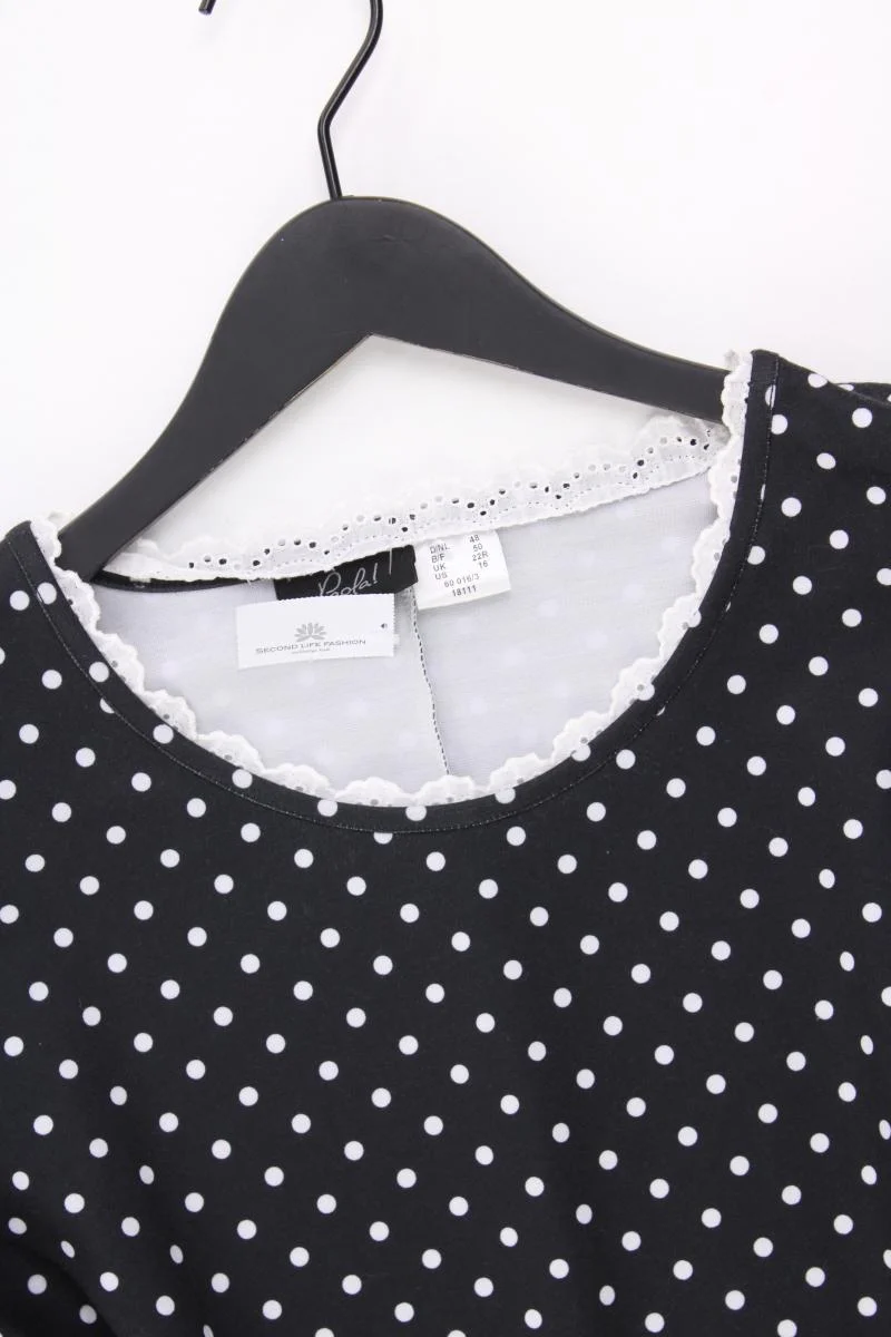 Paola Kurzarmkleid Gr. 48 gepunktet schwarz aus Polyester