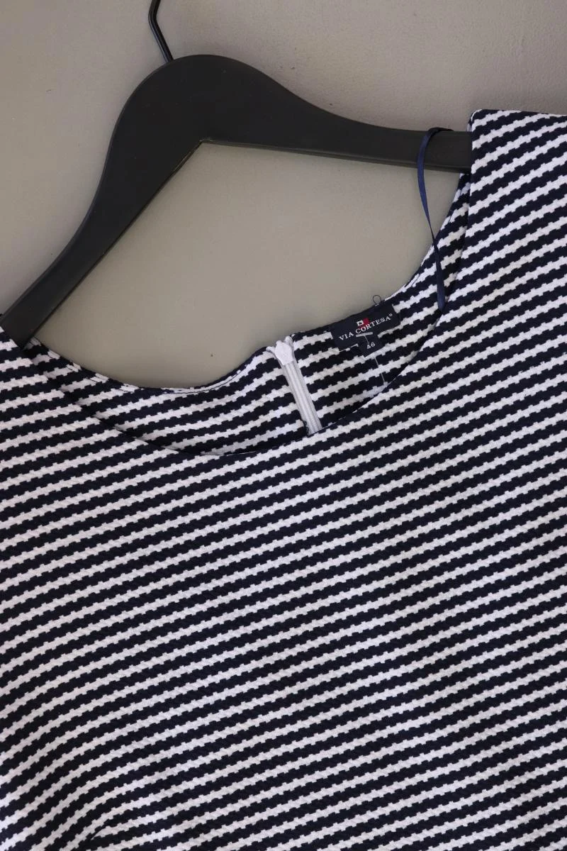Via Cortesa Midikleid Gr. 46 gestreift Ärmellos blau aus Polyester
