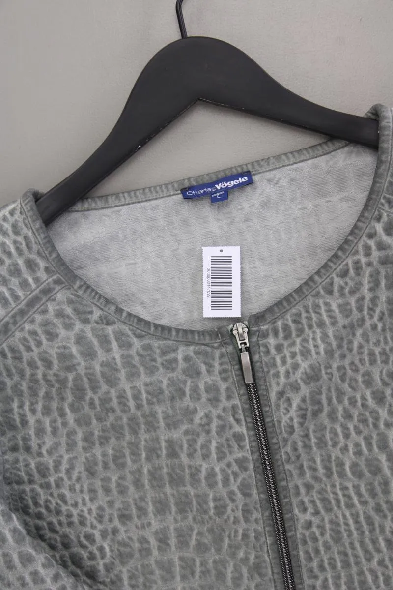 Vögele Cardigan Gr. L Langarm grau aus Baumwolle