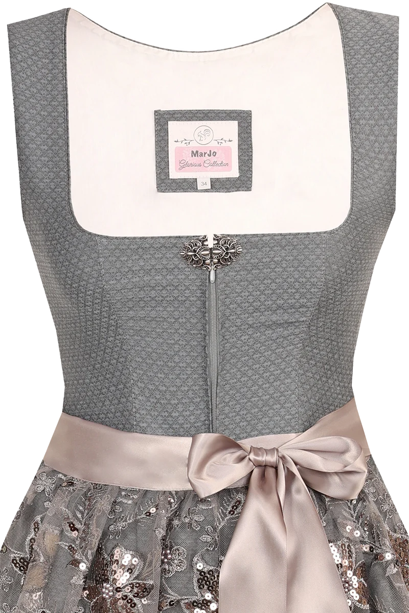 Minidirndl mit floraler Pailettenschürze
