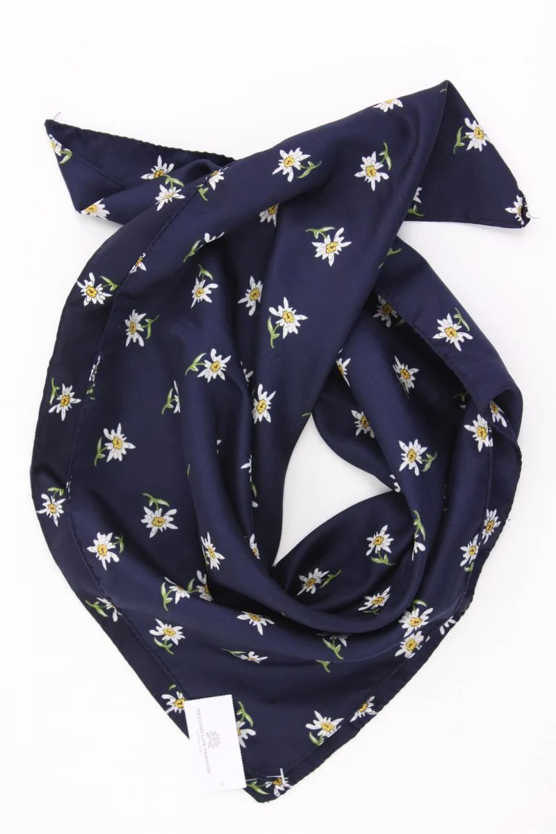 kleines Tuch mit Edelweißmuster mit Blumenmuster blau