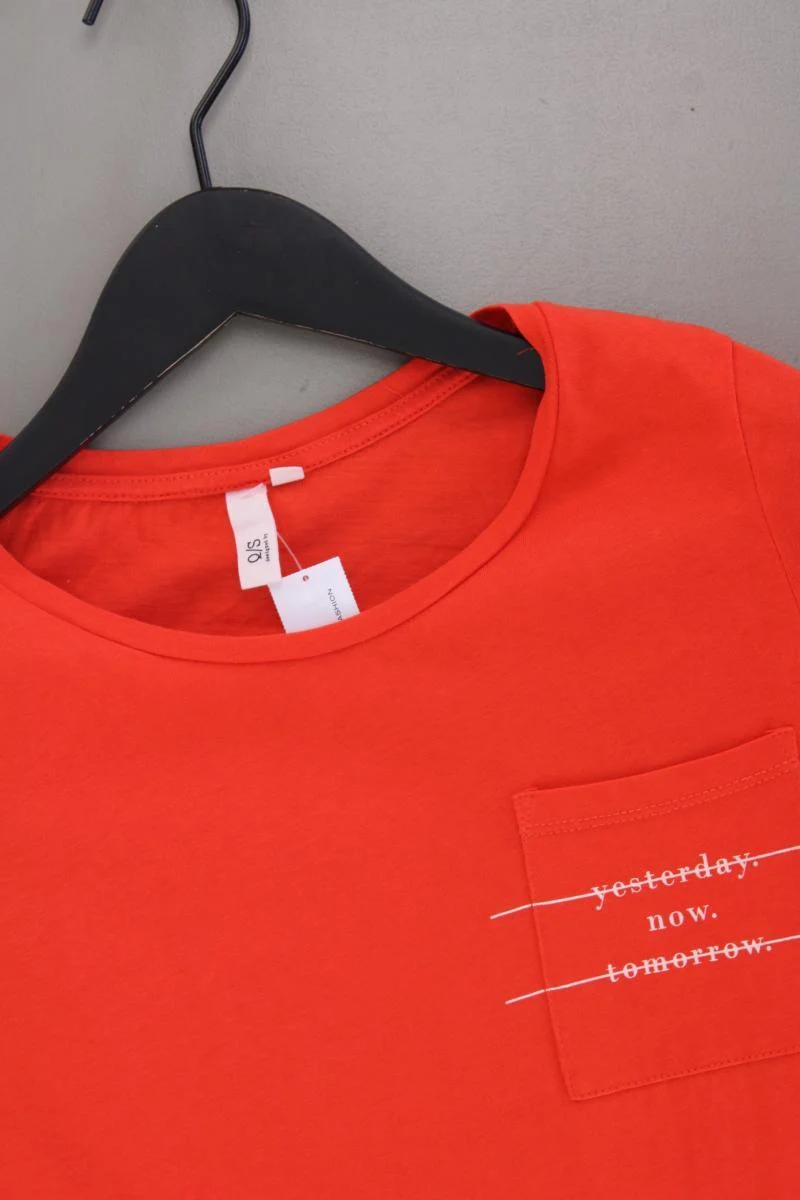 QS by s.Oliver T-Shirt Gr. XS Kurzarm rot aus Baumwolle