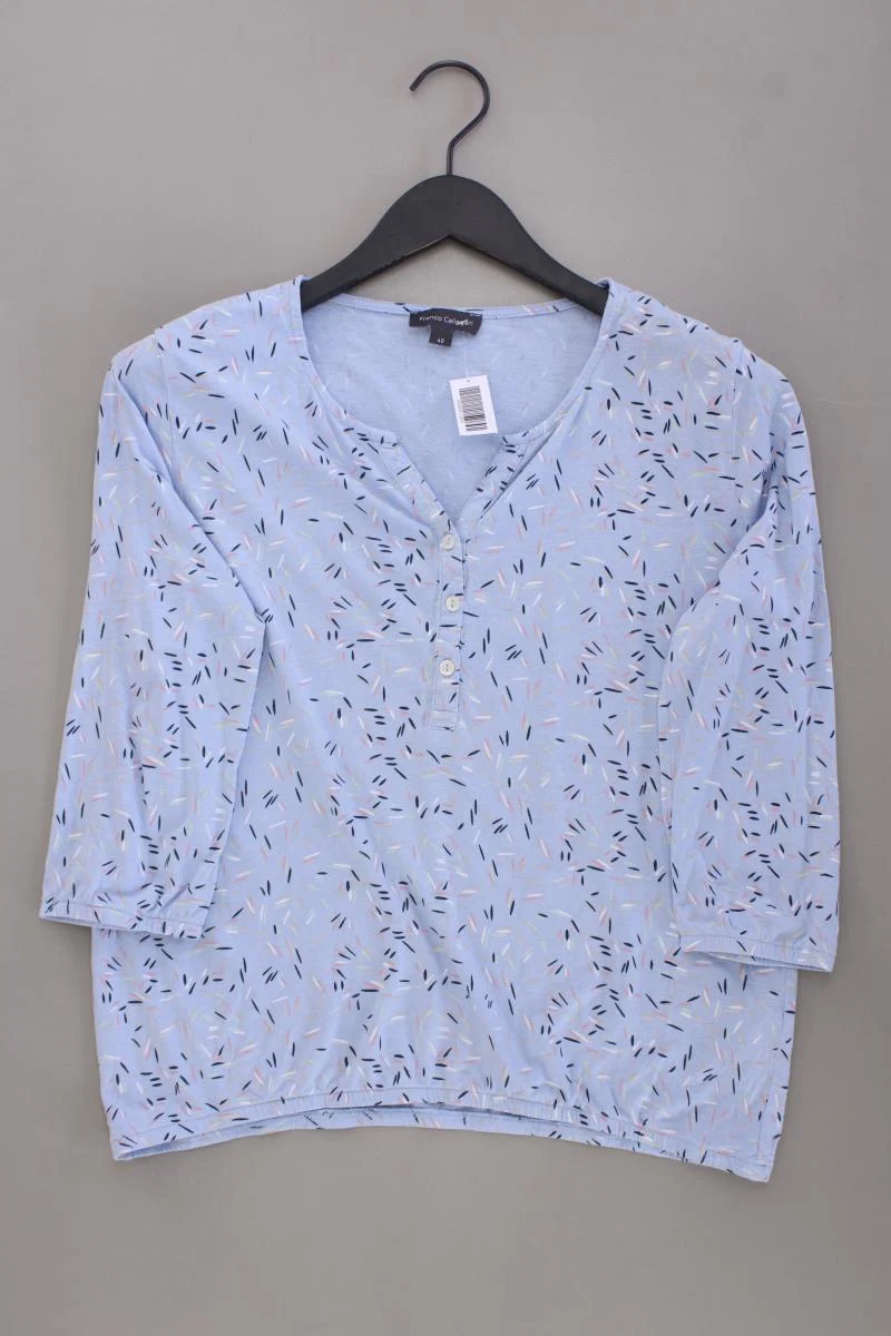Franco Callegari Printshirt Gr. 40 geometrisches Muster 3/4 Ärmel blau