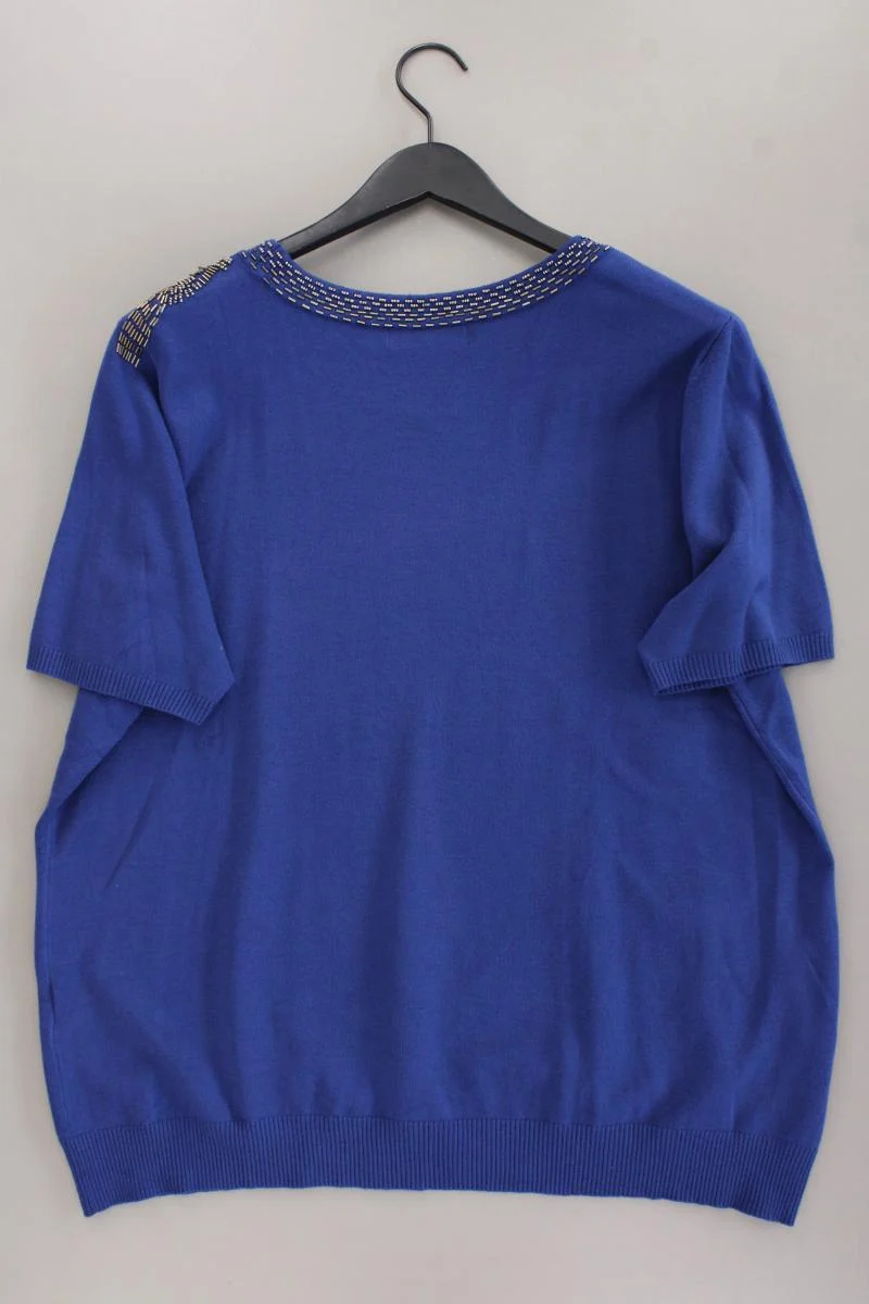 Couture Line Strickshirt Gr. 52 Kurzarm blau aus Viskose