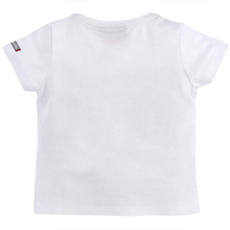 BONDI Baby Jungen Hosenträger T-Shirt "Lausbub" 91325 | Weiß Blau
