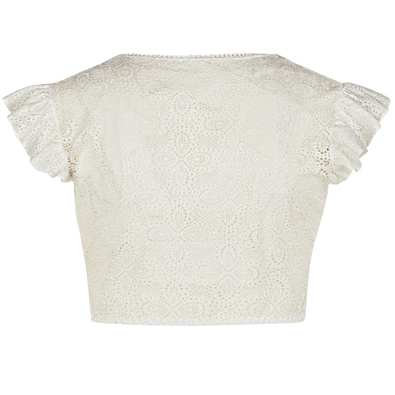 Nina von C. Spitzen Dirndlbluse "Laila" Flügelarm 48468360 | Champagner