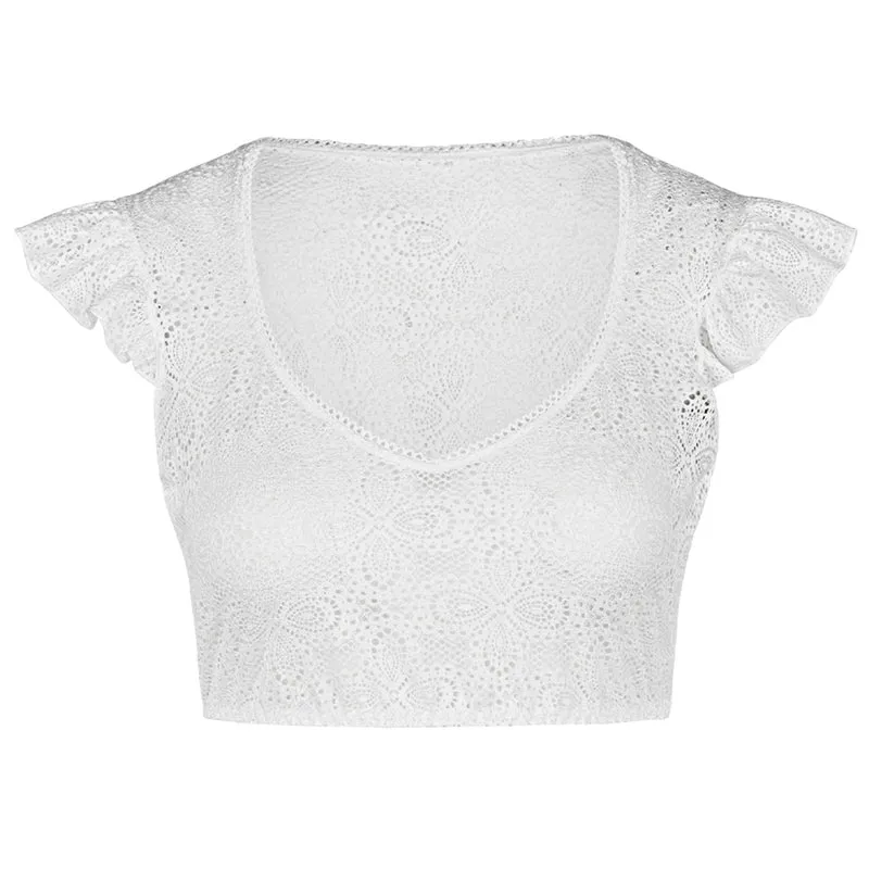 Nina von C. Spitzen Dirndlbluse "Laila" Flügelarm 48468360 | Weiß